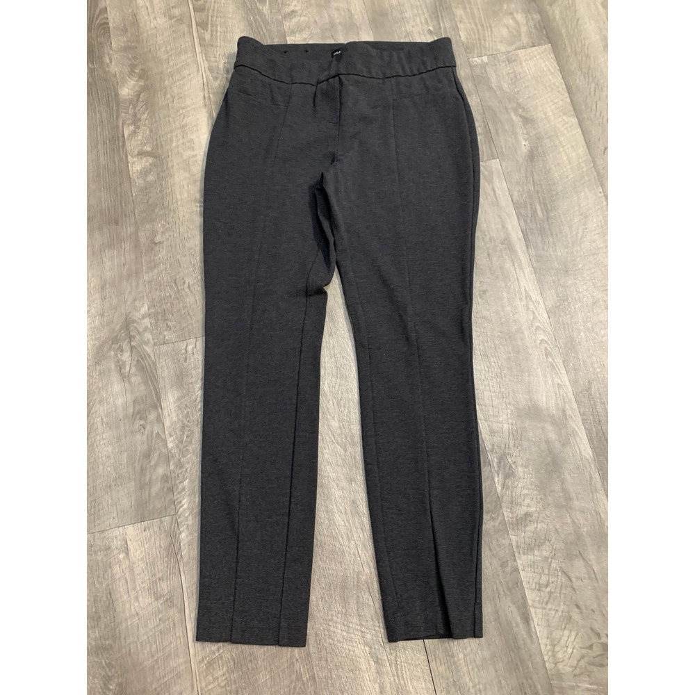 Women's Charcoal Gray Stretch Slim Ankle Pants Medium Pull On Work Trousers